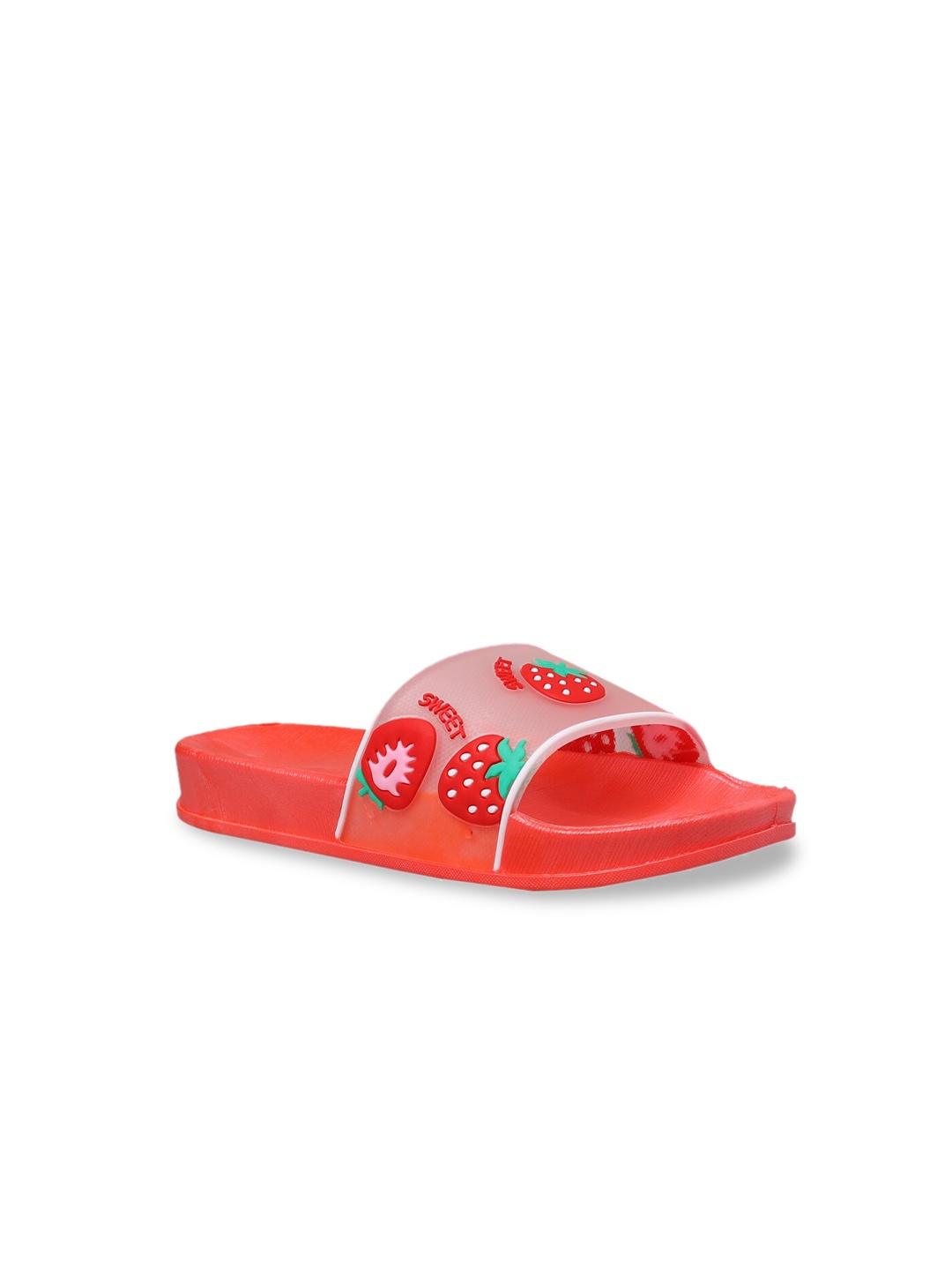 

Yellow Bee Girls Red & Pink Strawberry Printed Sliders