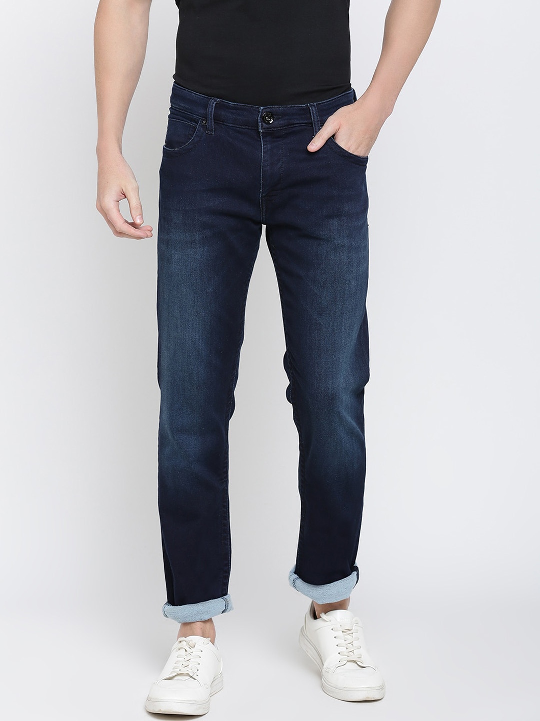 

Pepe Jeans Men Navy Blue Regular Fit Mid-Rise Clean Look Jeans