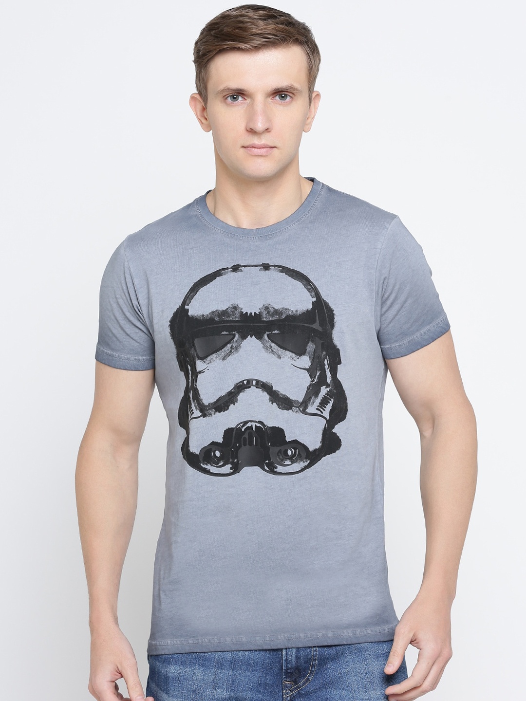 

Pepe Jeans Men Grey Printed Round Neck T-shirt