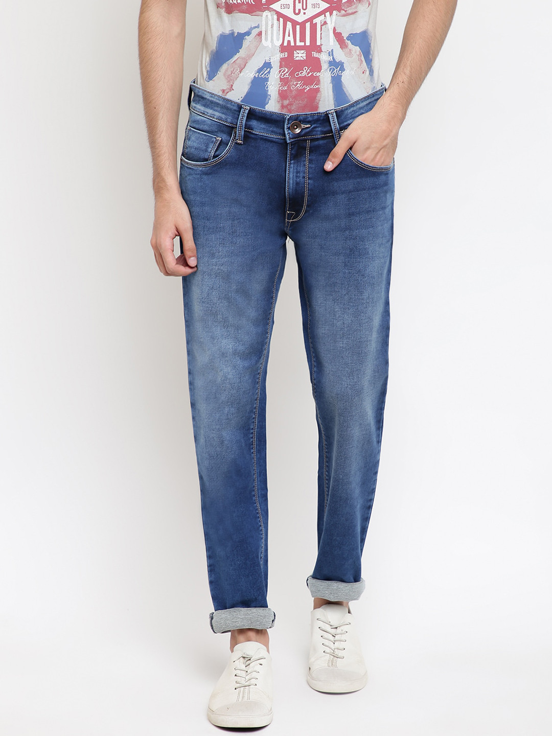 

Pepe Jeans Men Blue Slim Fit Mid-Rise Clean Look Jeans