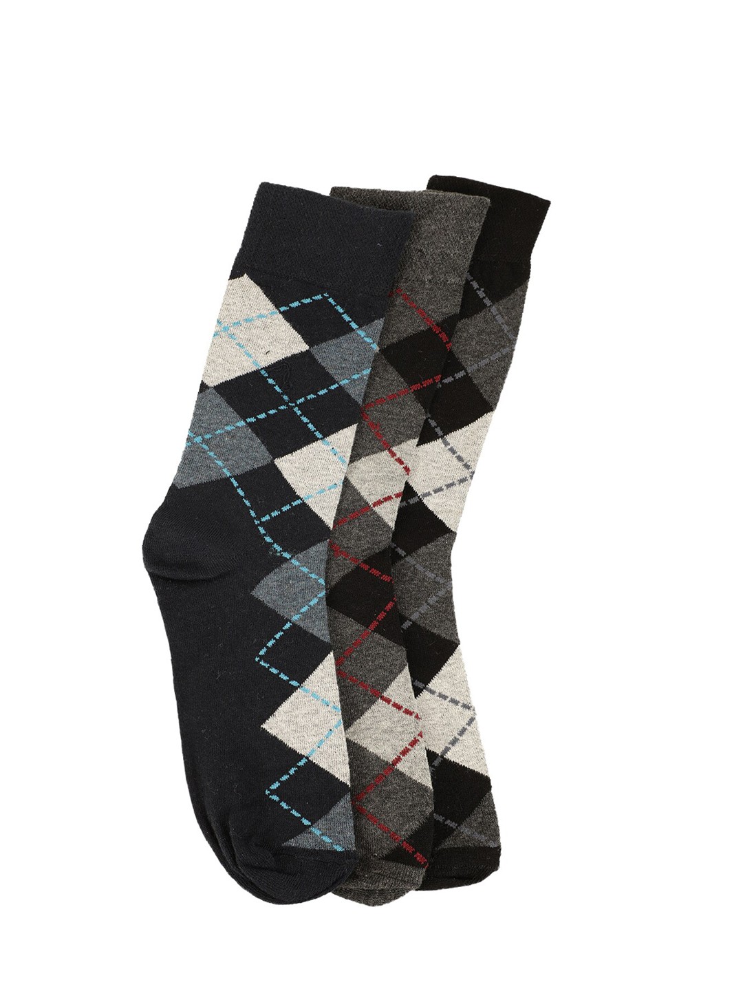

Alvaro Castagnino Men Pack of 3 Multicoloured Calf-Length Socks, Multi