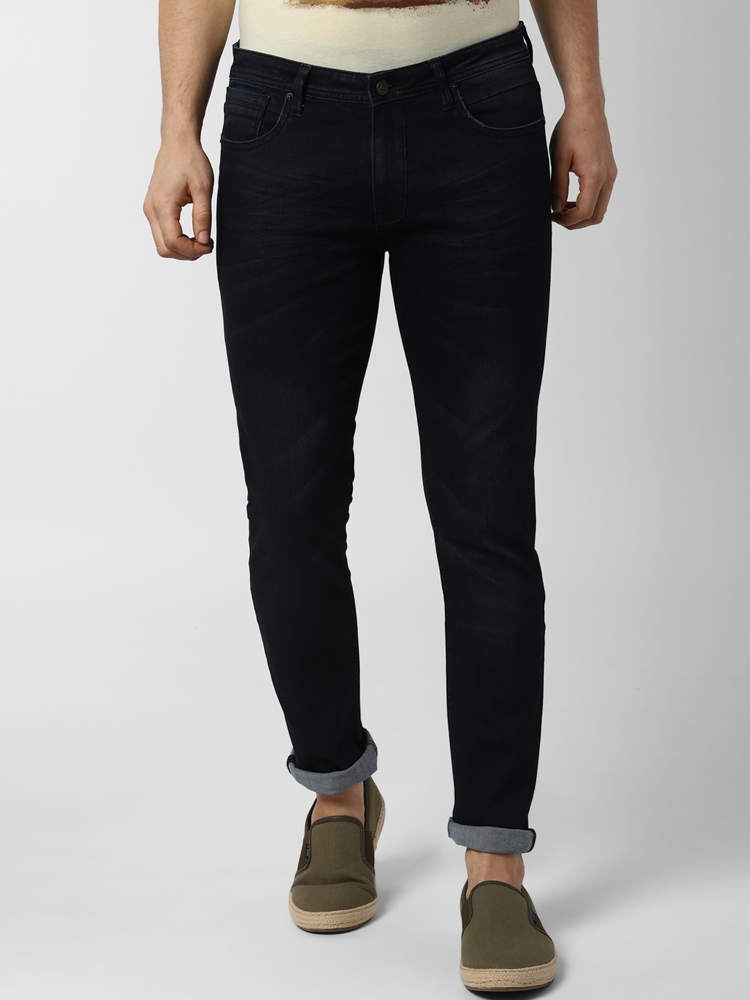 

Peter England Casuals Men Navy Blue Slim Fit Mid-Rise Clean Look Stretchable Jeans