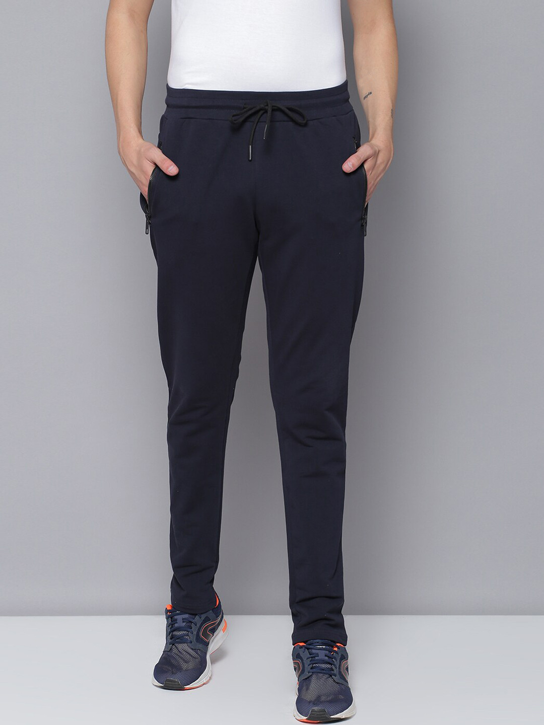 

Antony Morato Men Navy Blue Solid Straight-Fit Track Pants