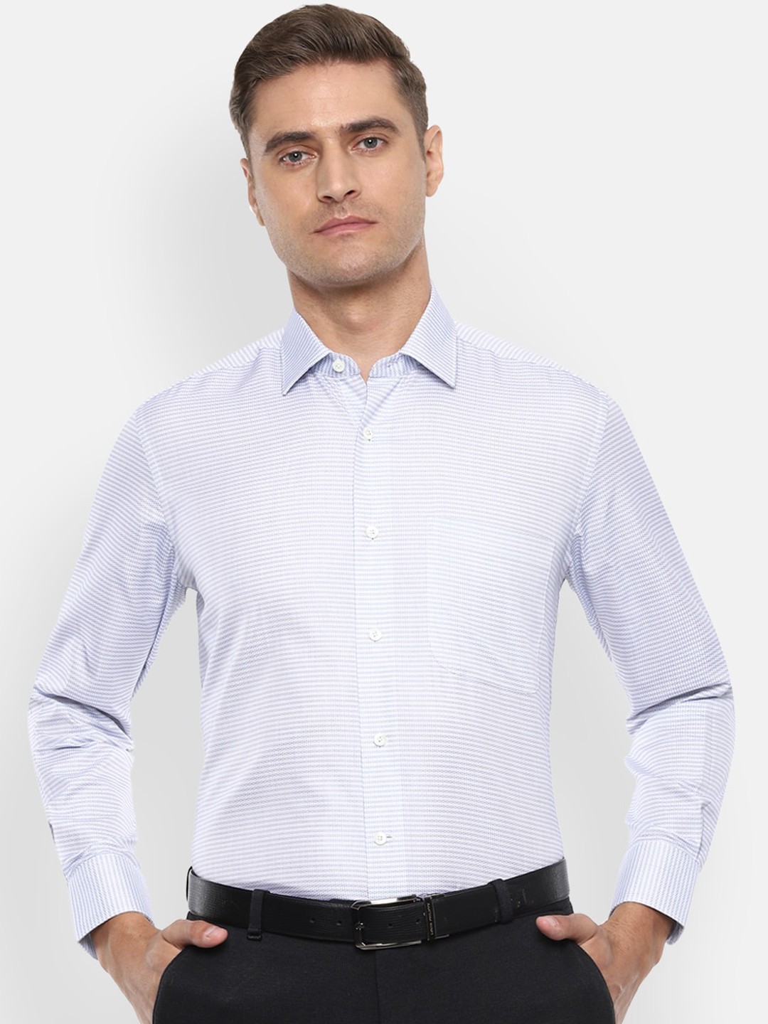 

Luxure by Louis Philippe Men Blue Regular Fit Printed Cotton Formal Shirt
