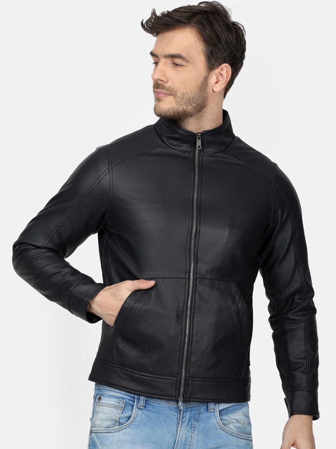 

Monte Carlo Men Black Solid Bomber Jacket