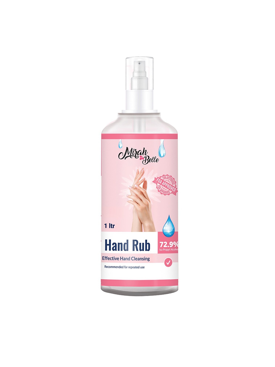 

Mirah Belle Hand Rub Sanitizer Spray With Dispenser Pump - 1000 ml, Pink