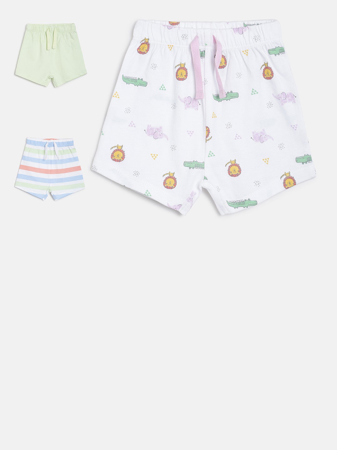 

MINI KLUB Boys Pack Of 3 Printed Regular Fit Regular Shorts, Green