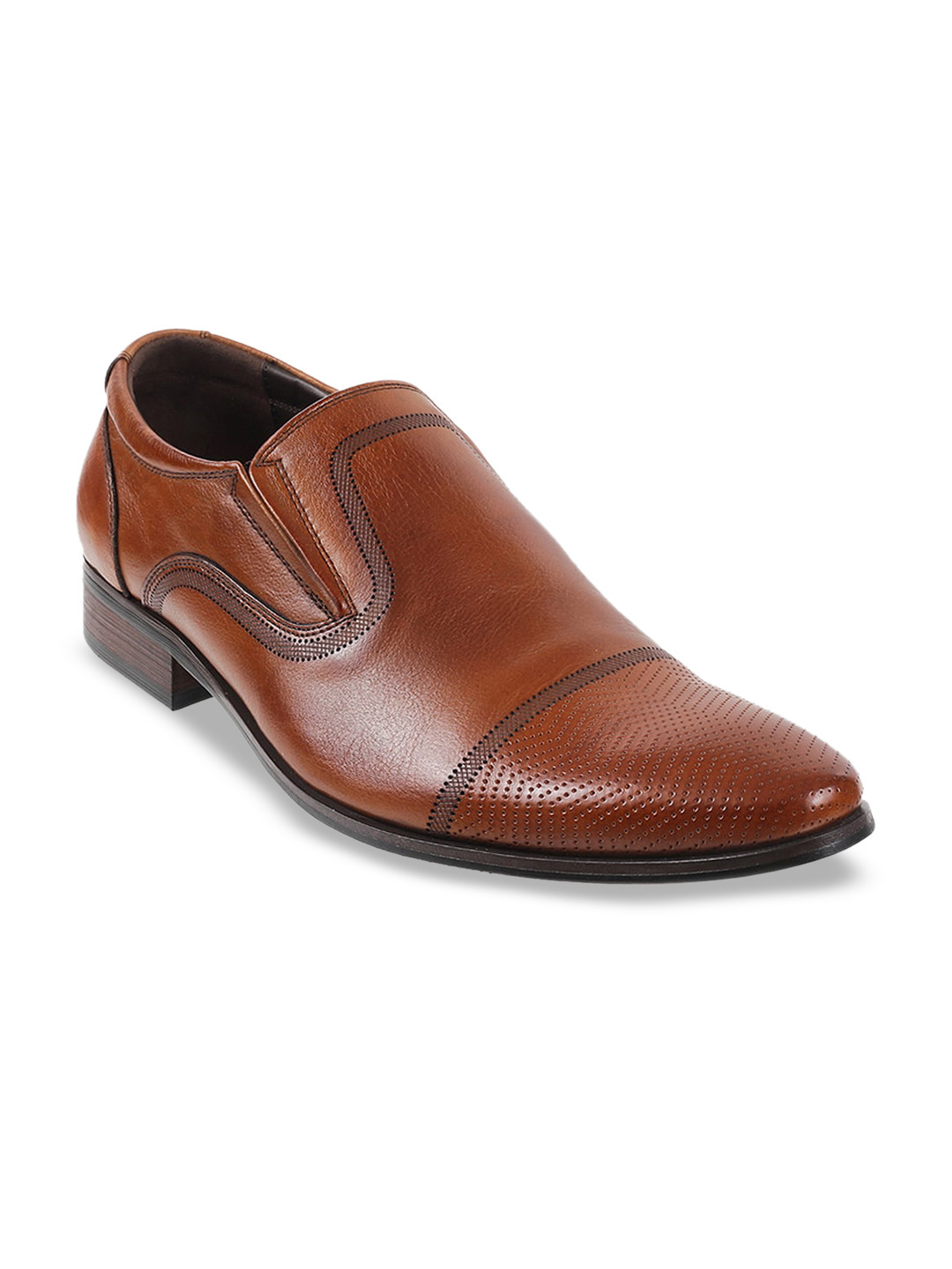 

J.FONTINI Men Brown Solid Leather Formal Slip-Ons