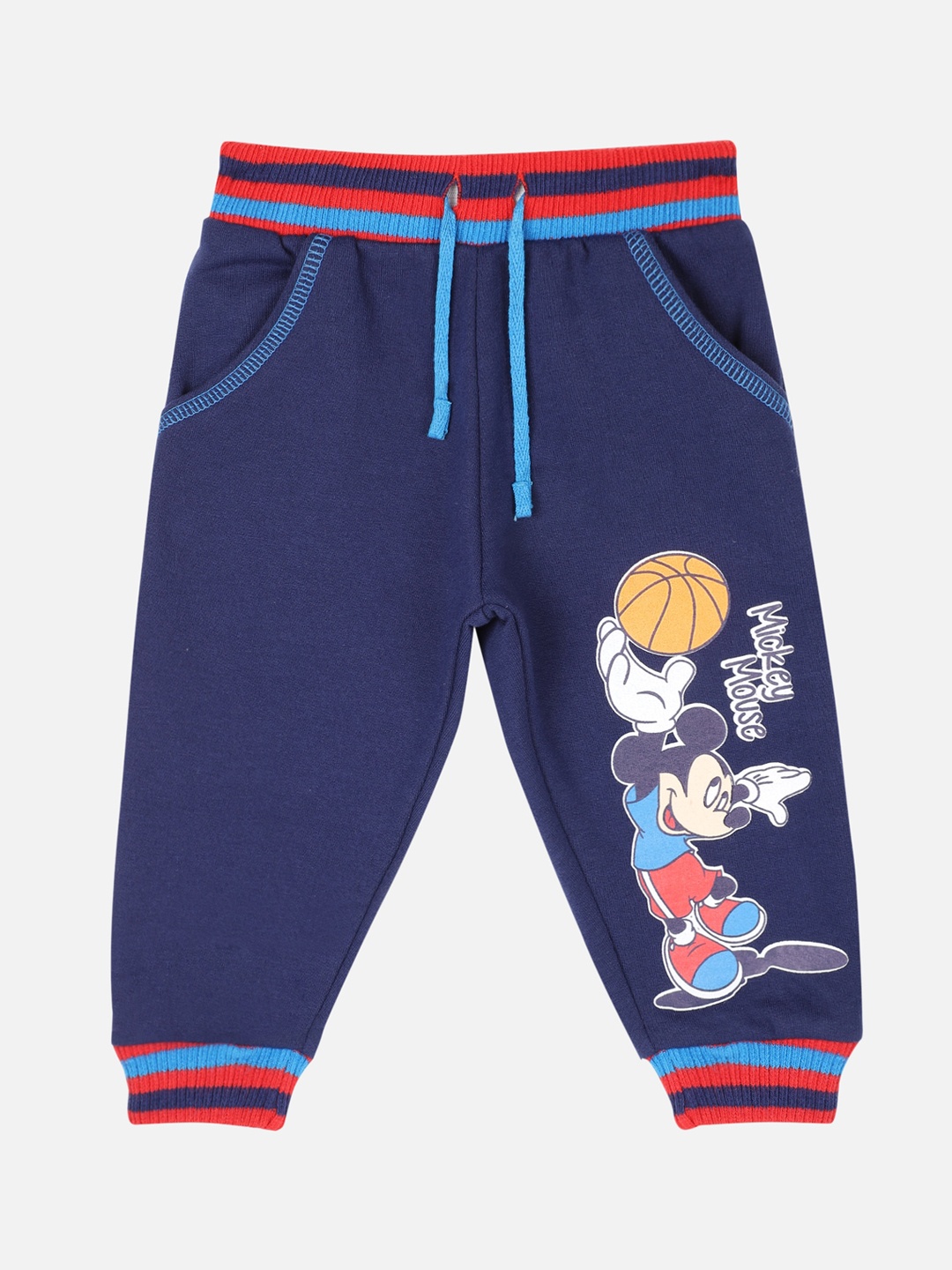 

Bodycare First Infant Boys Mickey Mouse Printed Slim-Fit Joggers, Navy blue