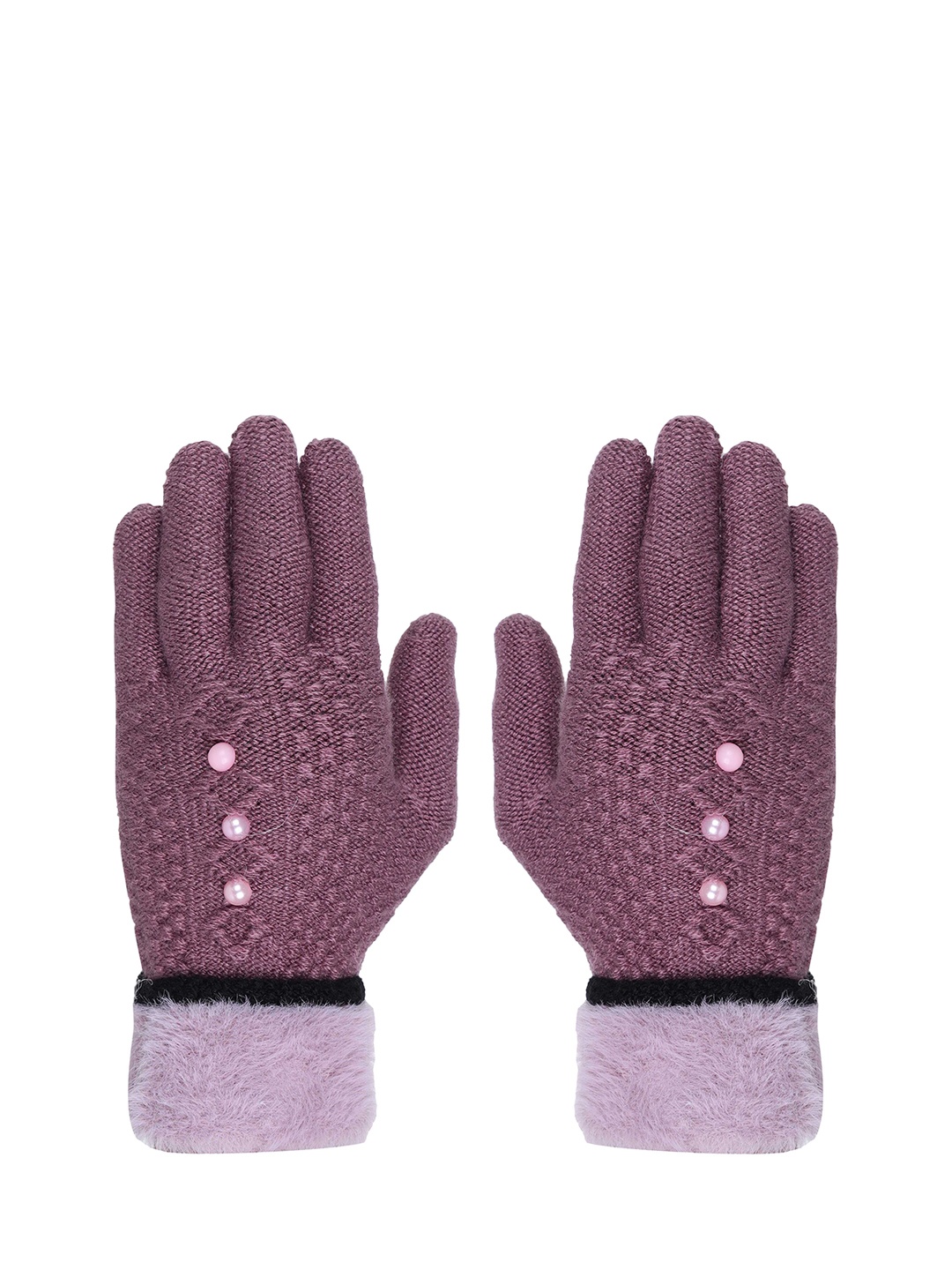 

FabSeasons Women Purple Solid Acrylic Gloves
