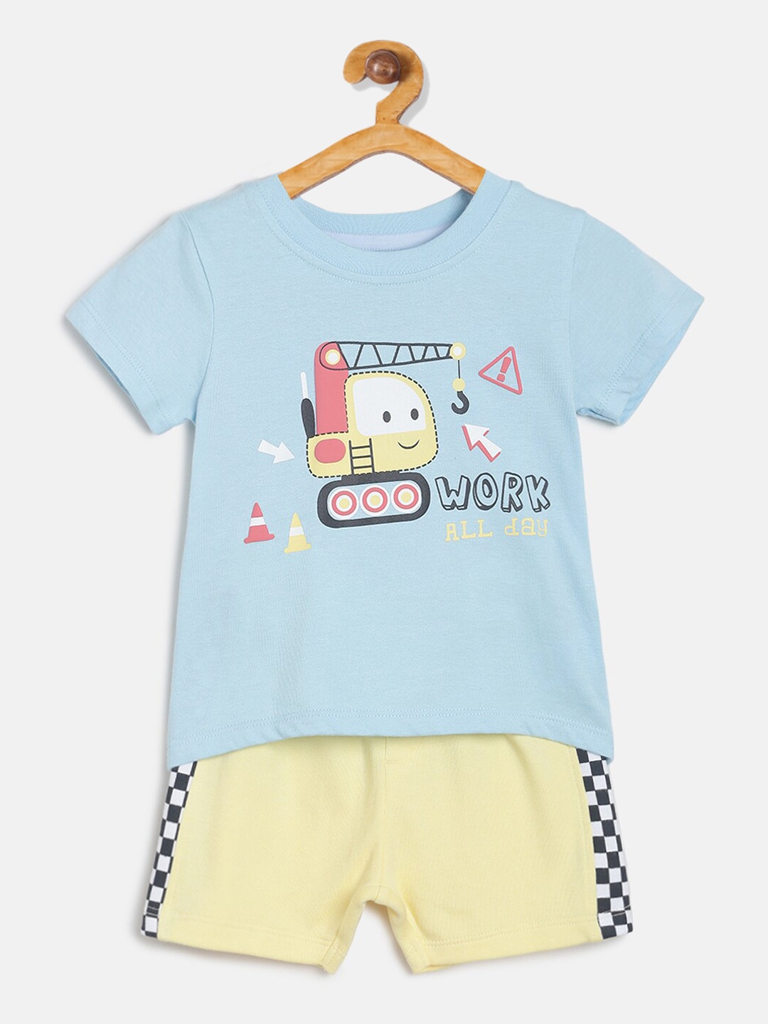 

MINI KLUB Boys Blue & Yellow Printed Clothing Set