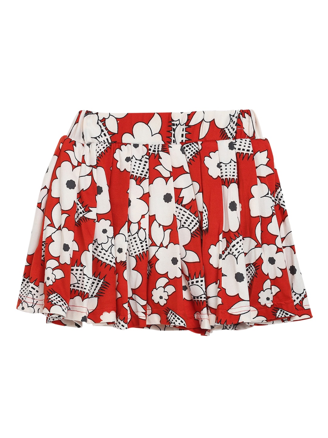 

ADIVA Girls Red & White Floral-Printed Flared Skirt