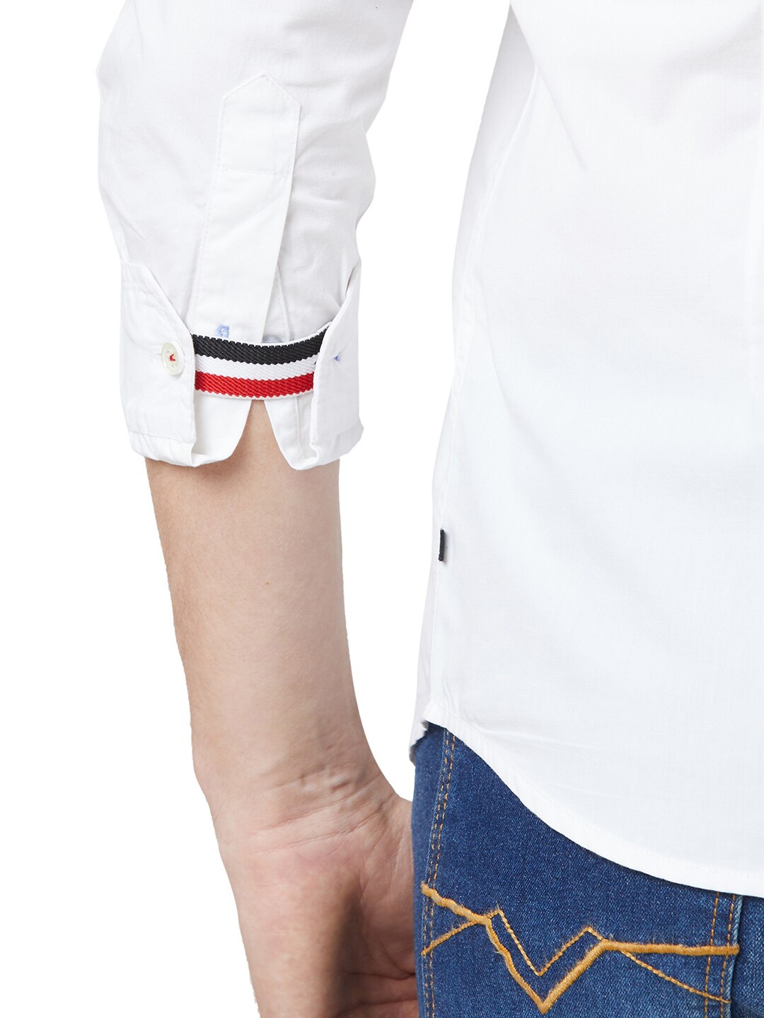 

EVOQ Men Pack of 2 Striped Cuff Bands Accessory Gift Set, White