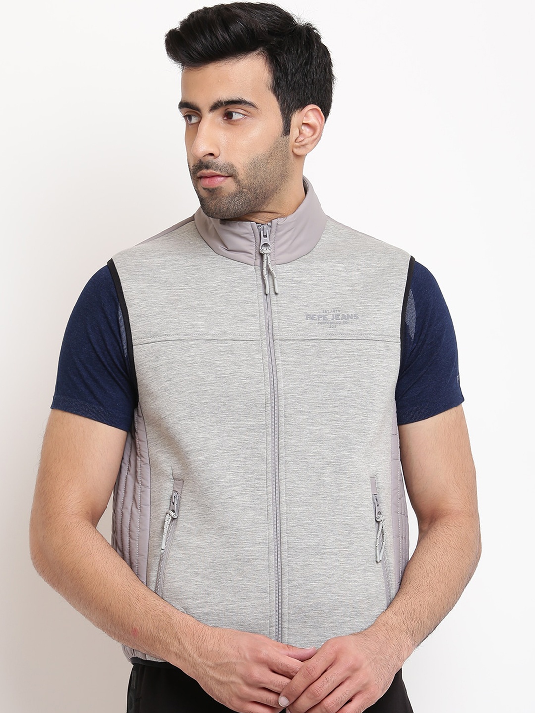 

Pepe Jeans Men Grey Solid Sporty Jacket