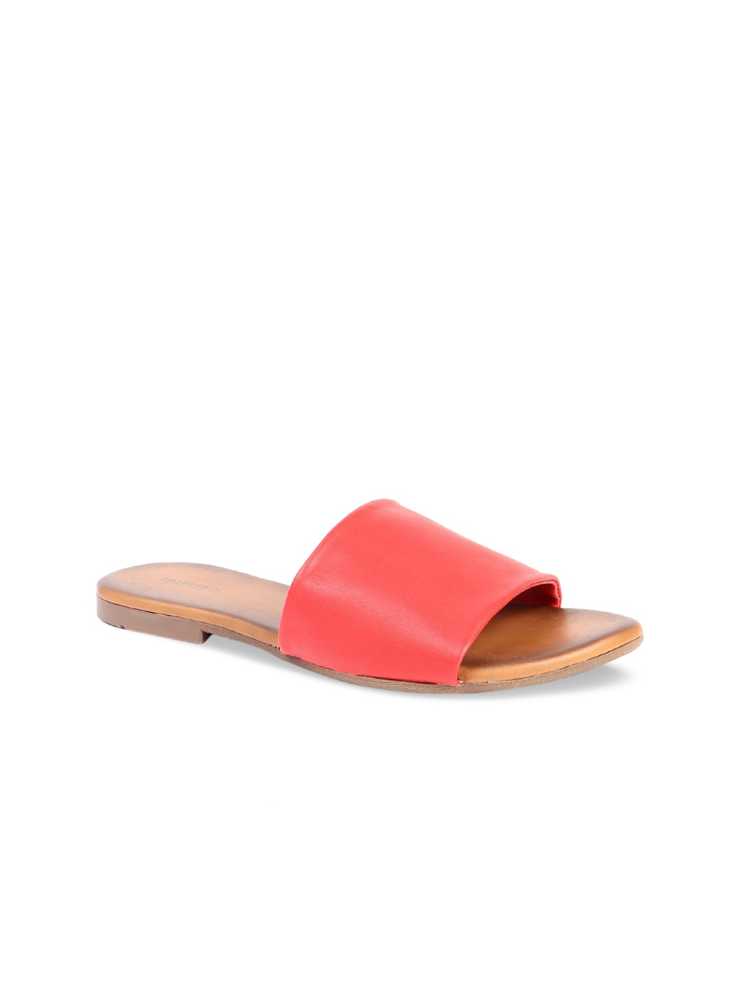 

FOREVER 21 Women Orange Solid Open Toe Flats