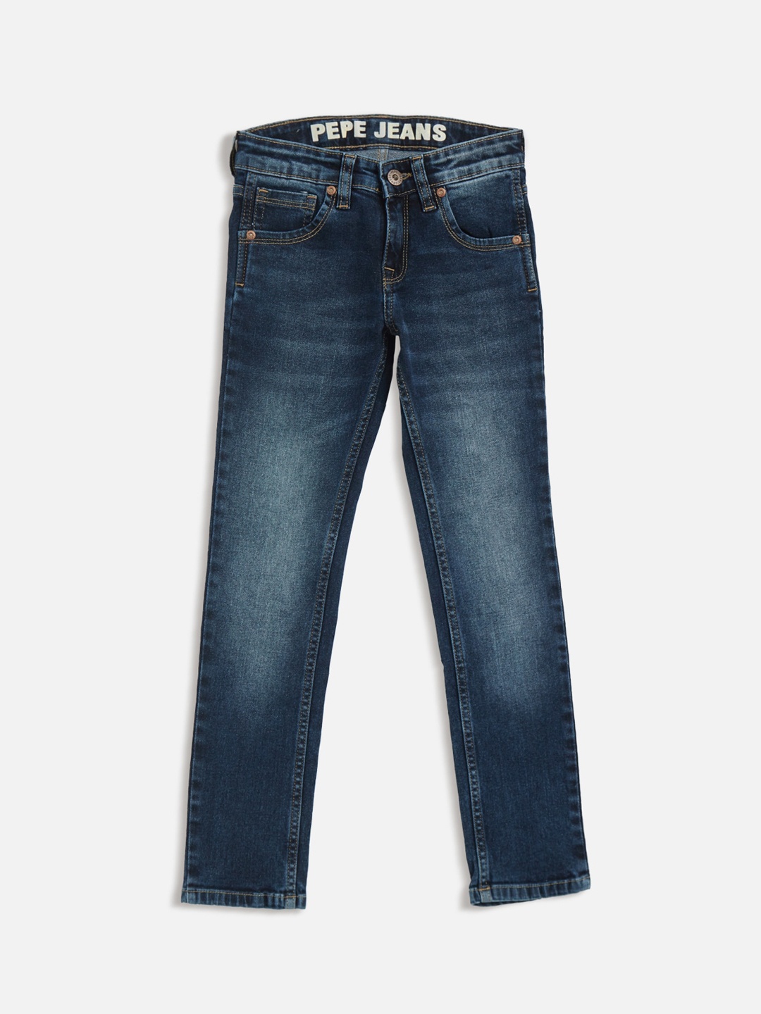 

Pepe Jeans Boys Blue Slim Fit Mid-Rise Clean Look Jeans