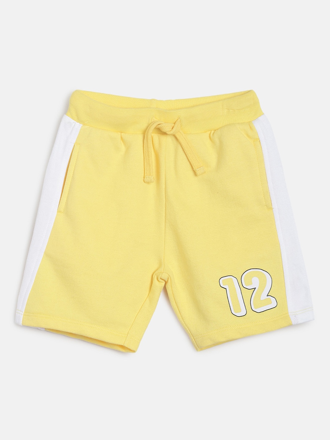 

MINI KLUB Boys Yellow Solid Cotton Regular Shorts