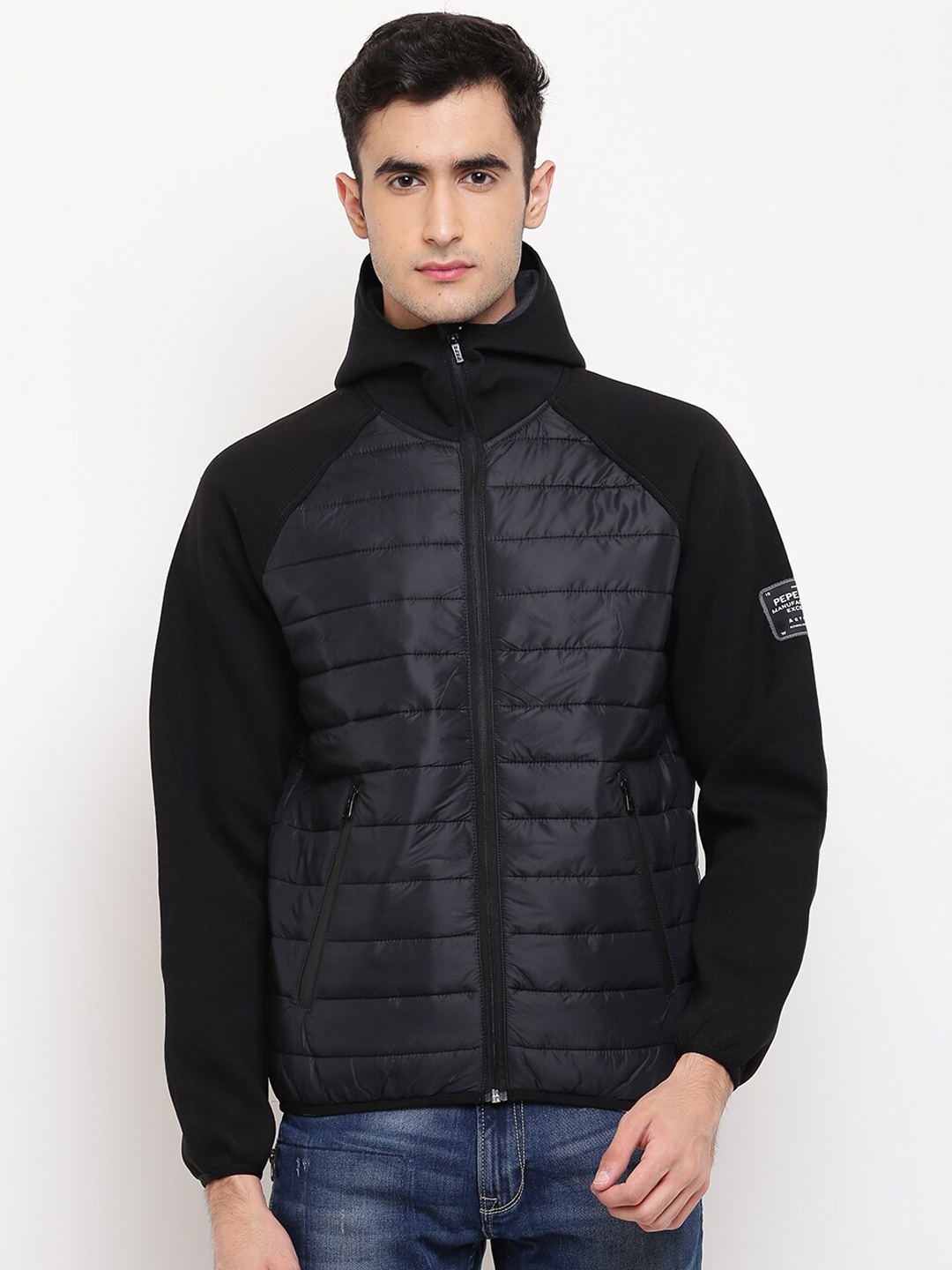 

Pepe Jeans Men Black Solid Padded Jacket