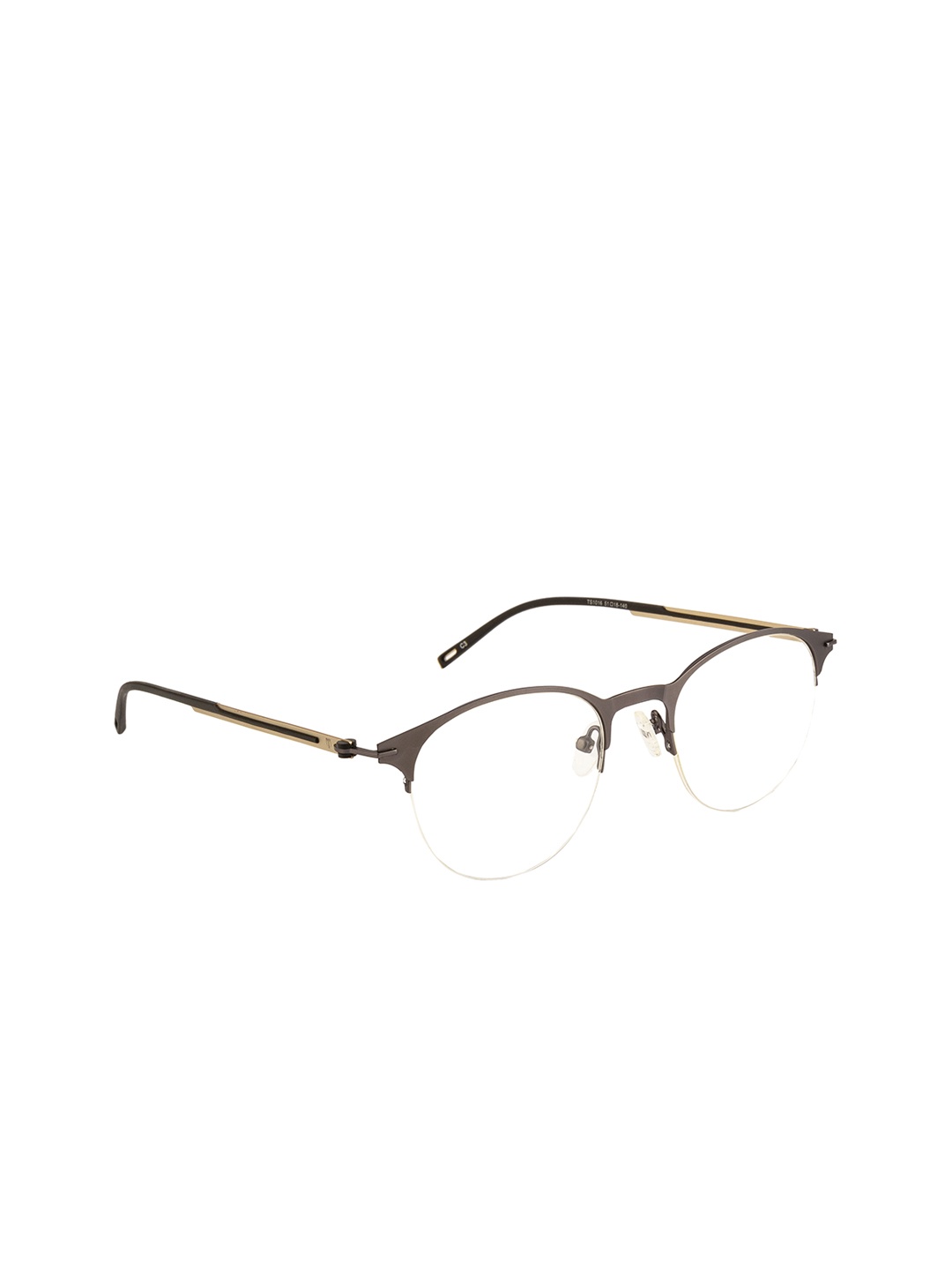 

Ted Smith Unisex Brown & Gold-Toned Solid Half Rim Round Frame