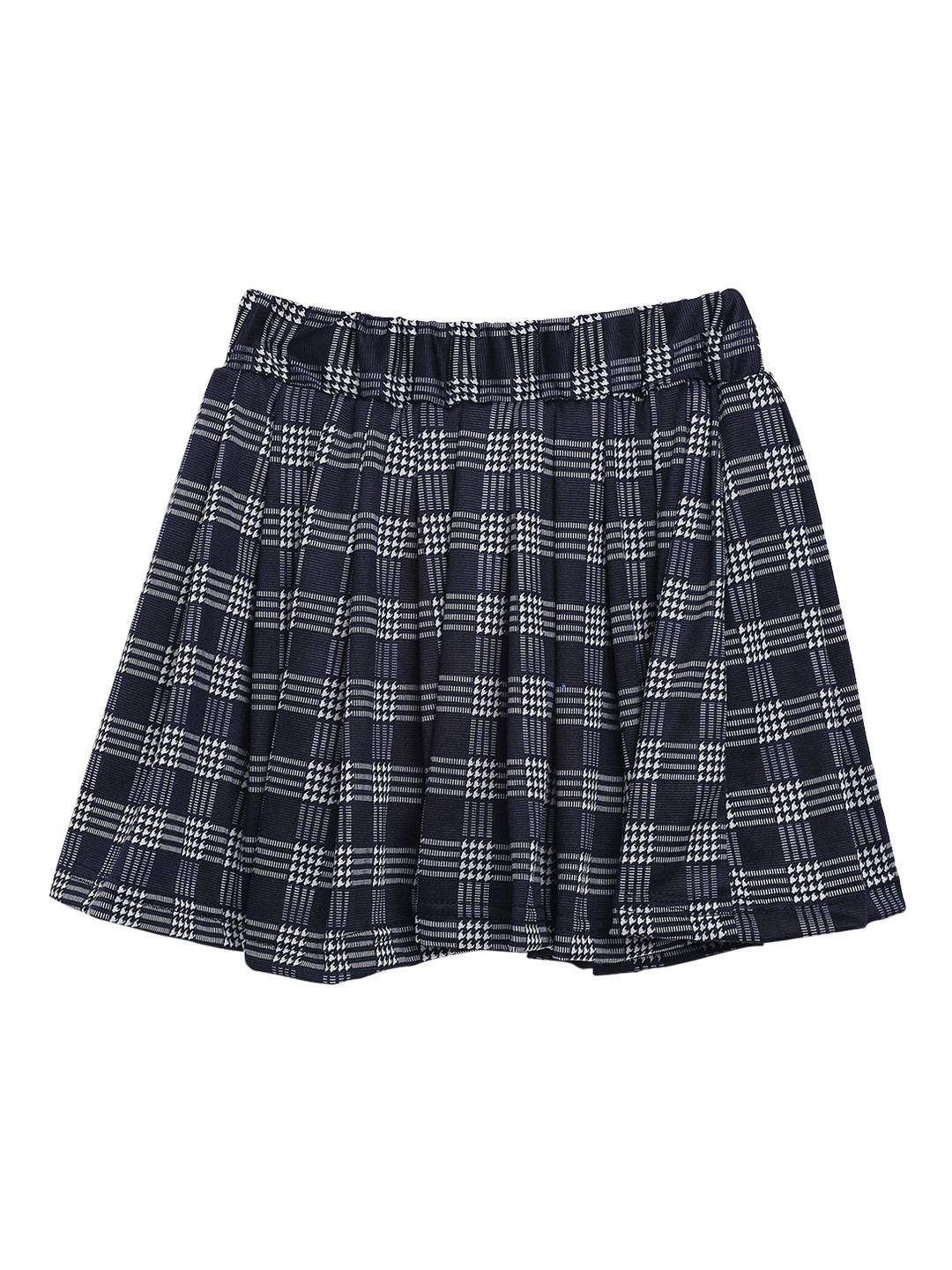 

ADIVA Girls Navy Blue & White Checked Flared Skirt