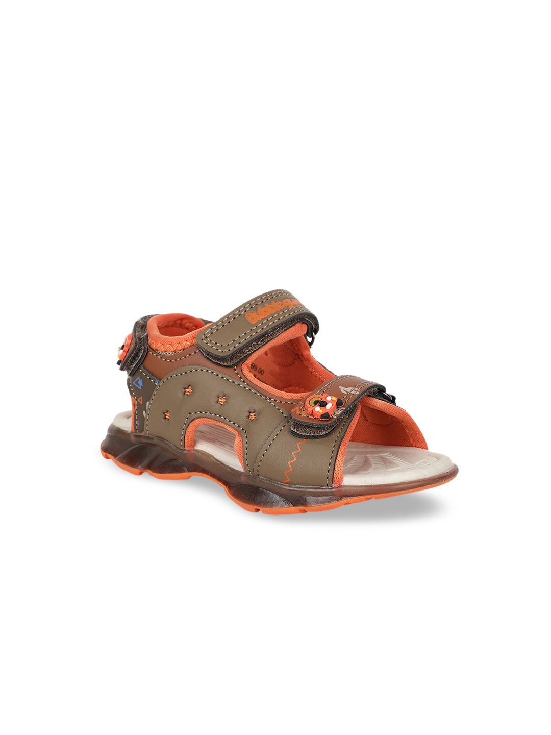 

Bubblegummers Girls Brown & Orange Open Toe Flats