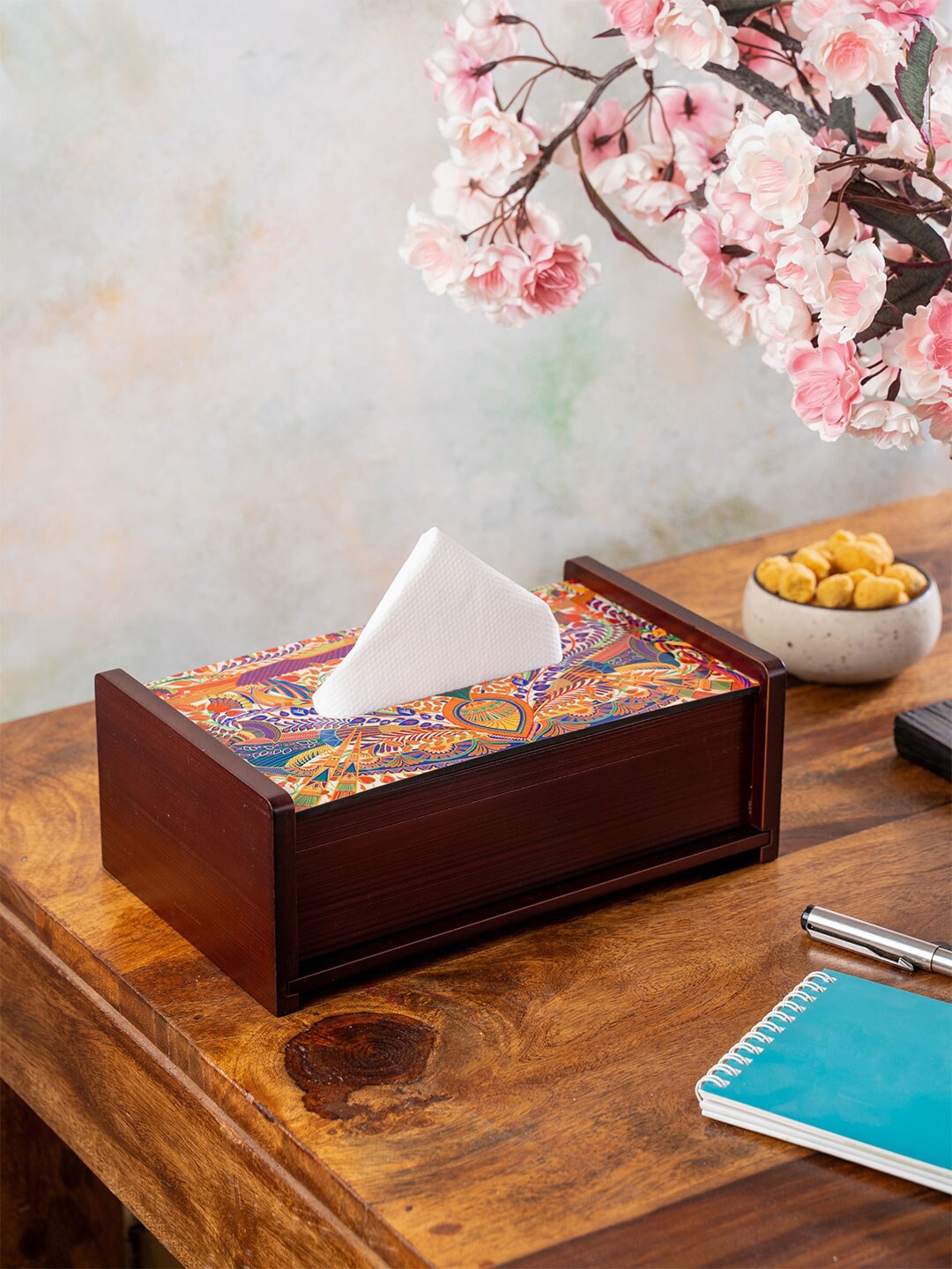 

KOLOROBIA Brown & Blue Sylvan Egyptian Tissue Box