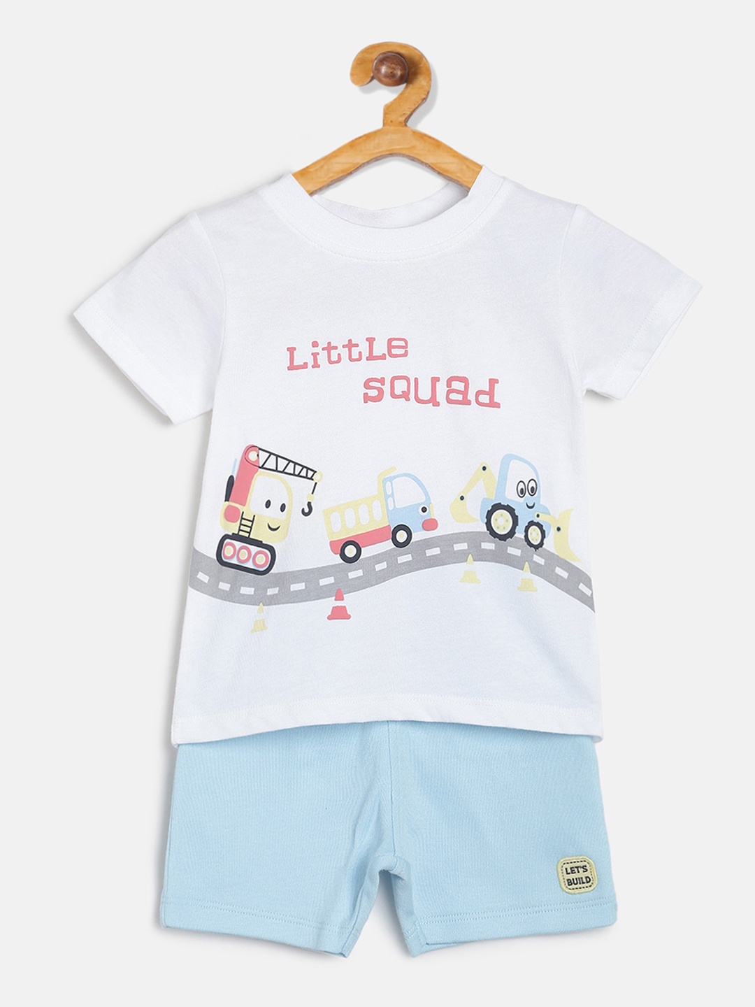 

MINI KLUB Infant Boys White & Blue Printed Clothing Set