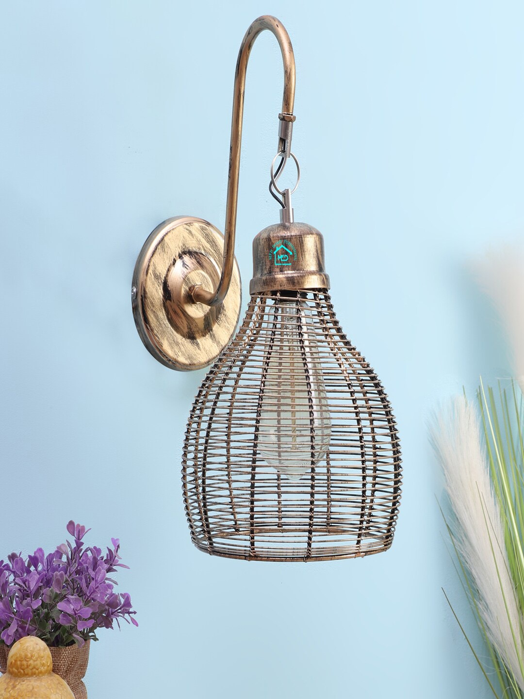 

MFD HOME FURNISHING Brown Solid Pendent Wall Lamp