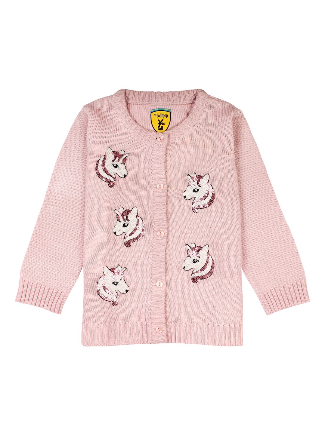 

Lil Lollipop Girls Pink Embellished Unicorn Cardigan