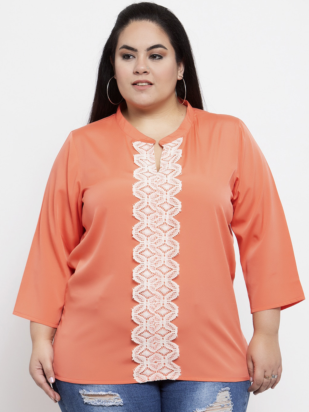 

Flambeur Women Orange Solid Top