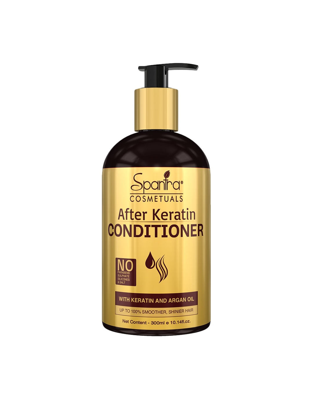 Spantra After Keratin Conditioner for Shinier, Stronger,& Smoother 300 ml, Gold