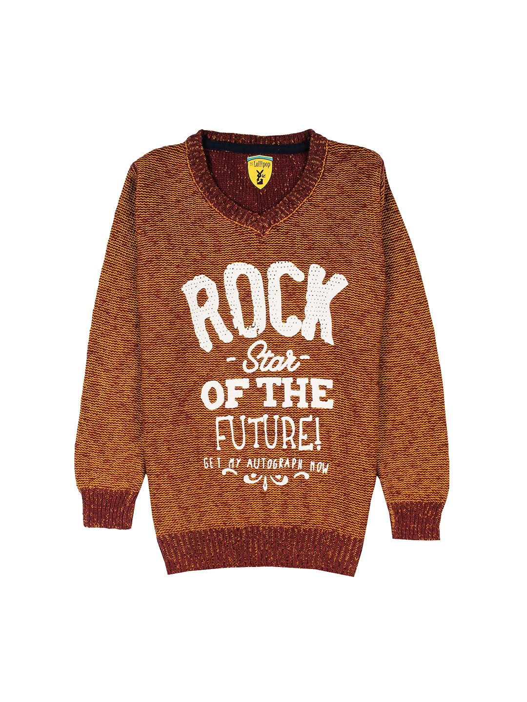 

Lil Lollipop Infant Boys Brown & White Printed Sweater