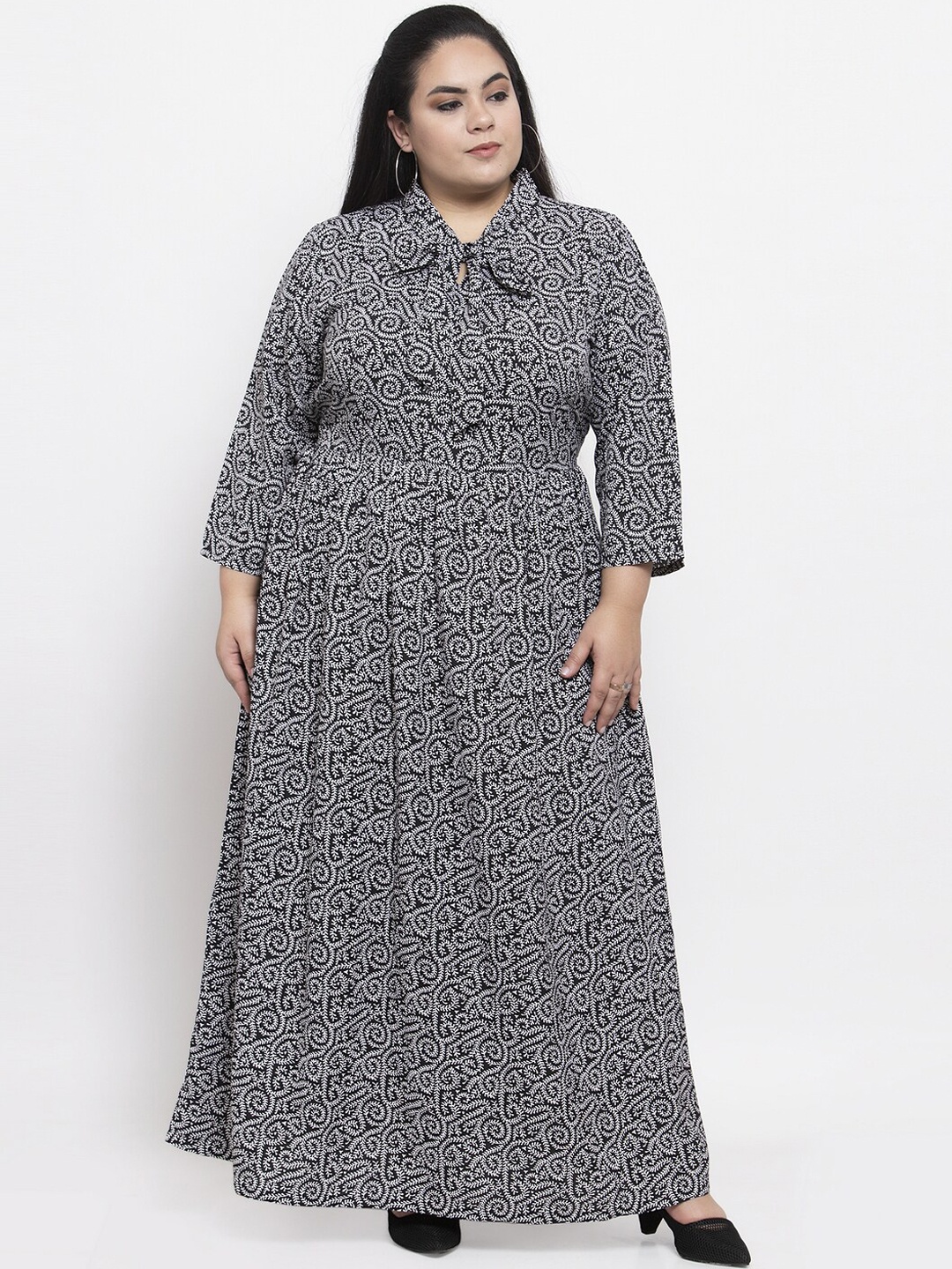 

Flambeur Women Black Printed Maxi Dress