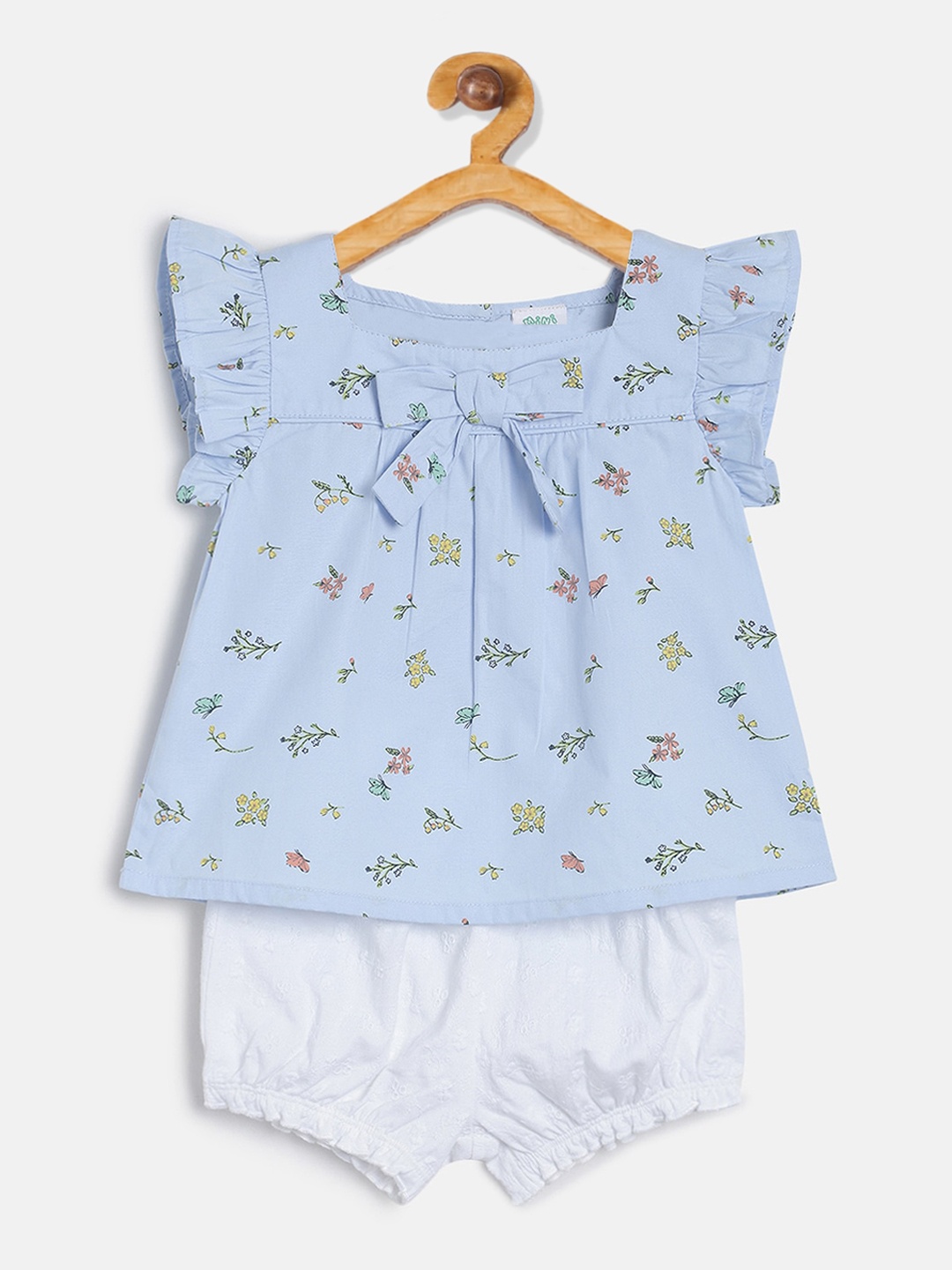 MINI KLUB Infant Boys Blue & White Printed Top With Shorts