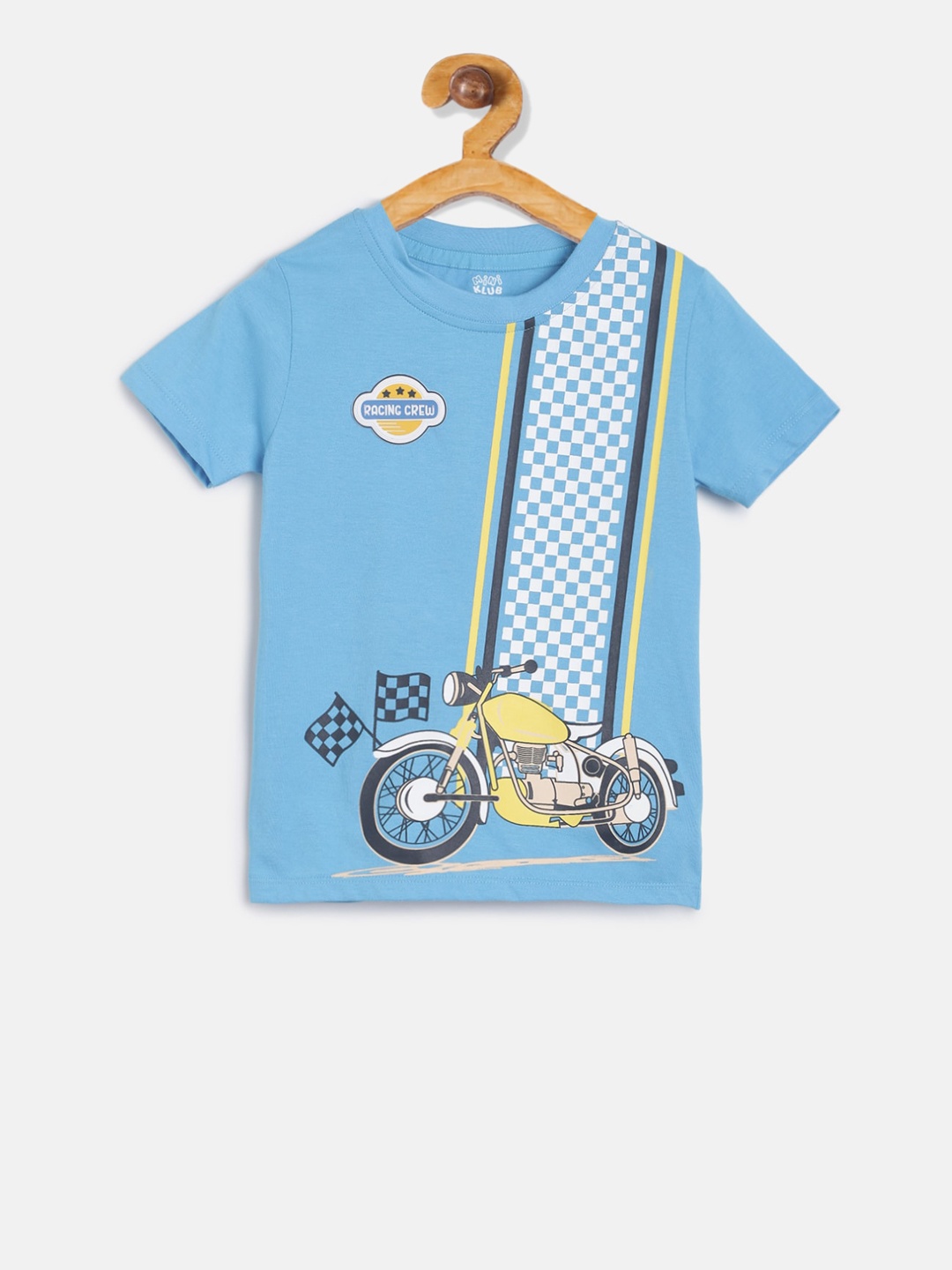 

MINI KLUB Girls Blue Printed Round Neck T-shirt