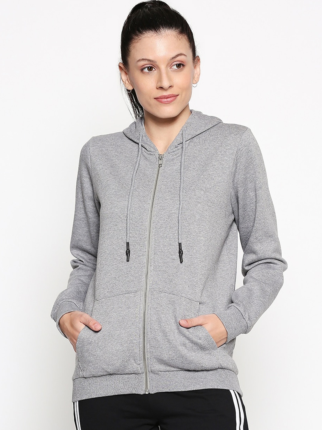 

Ajile by Pantaloons Women Grey Solid Sweatshirt