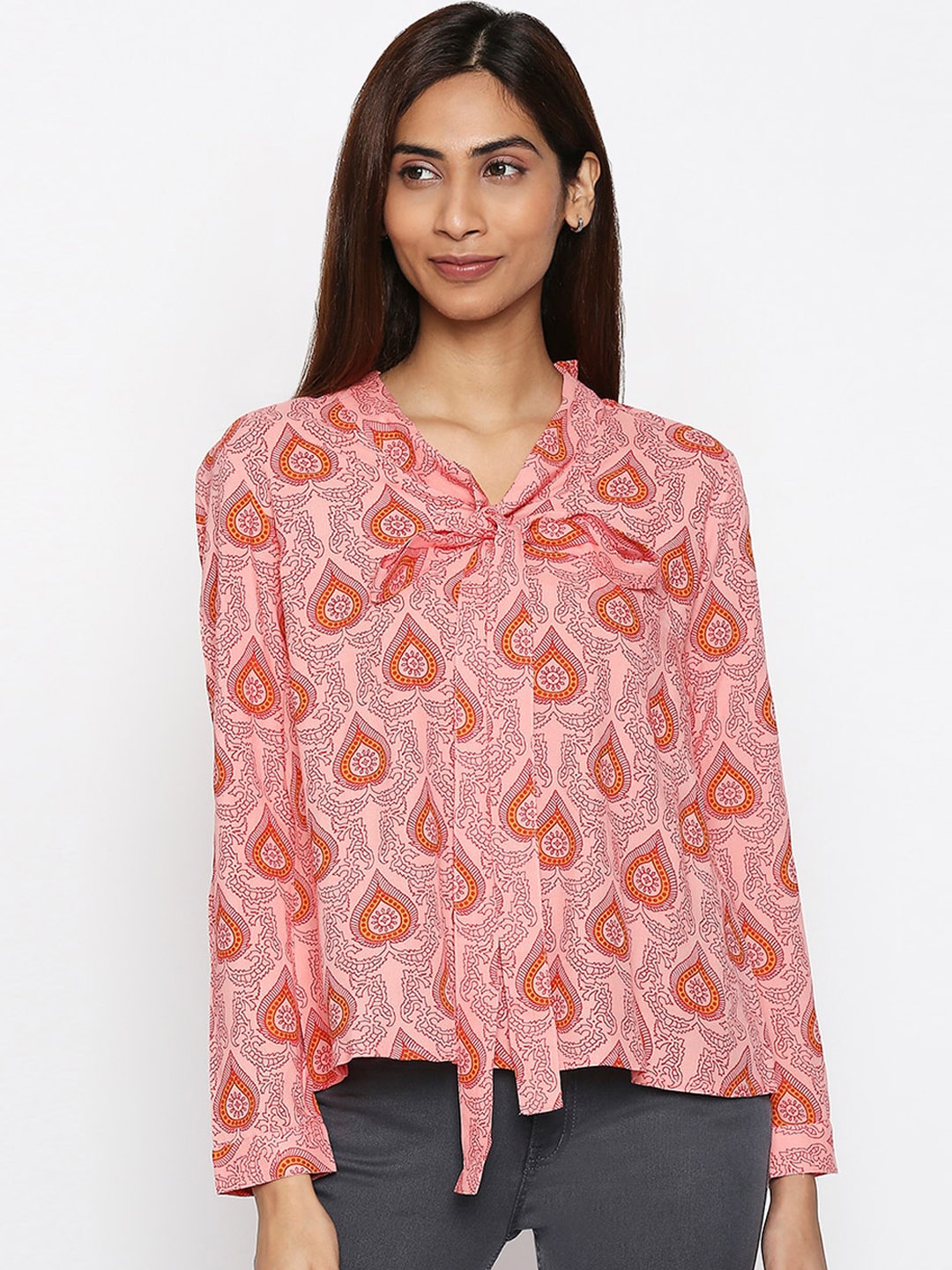 

People Women Pink Printed Top