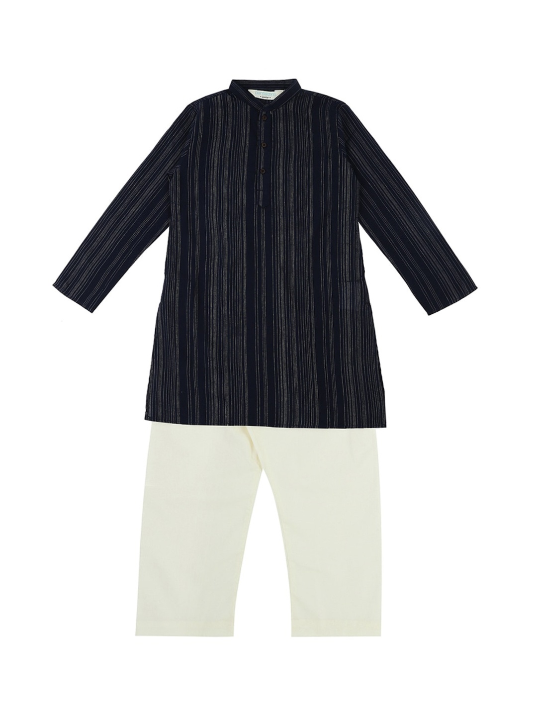 

indus route by Pantaloons Boys Blue & White Striped Kurta with Pyjamas