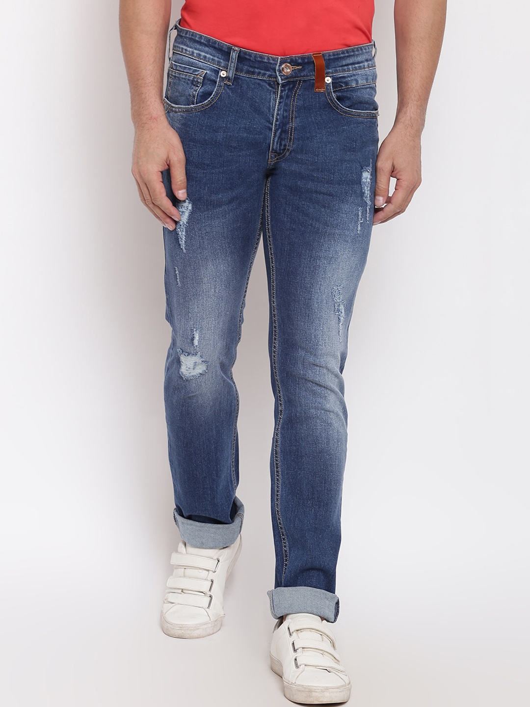 

BEAT LONDON by PEPE JEANS Men Blue Regular Fit Mid-Rise Mildly Distressed Jeans