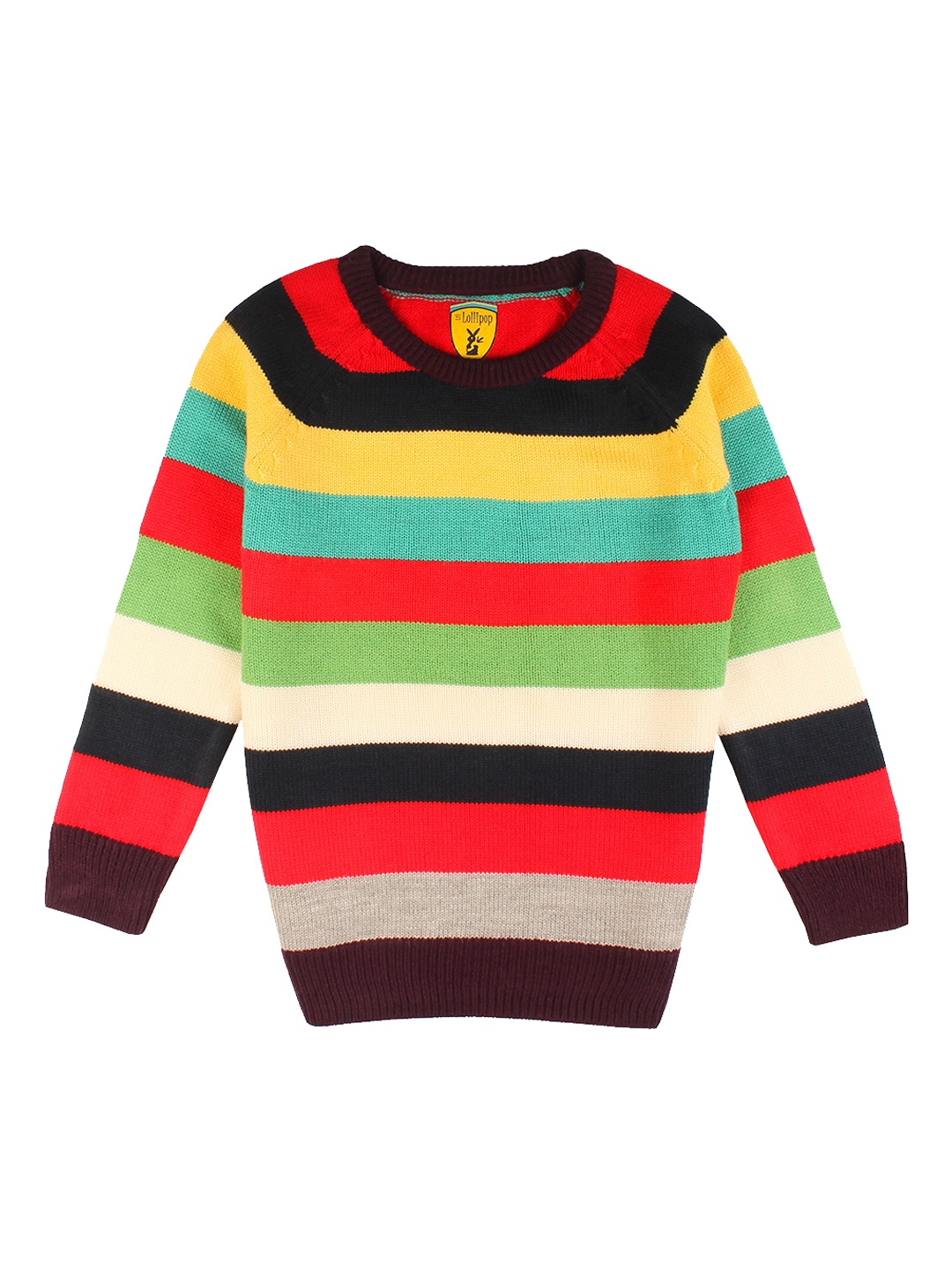 

Lil Lollipop Infant Kids Red & Yellow Striped Pullover Sweater