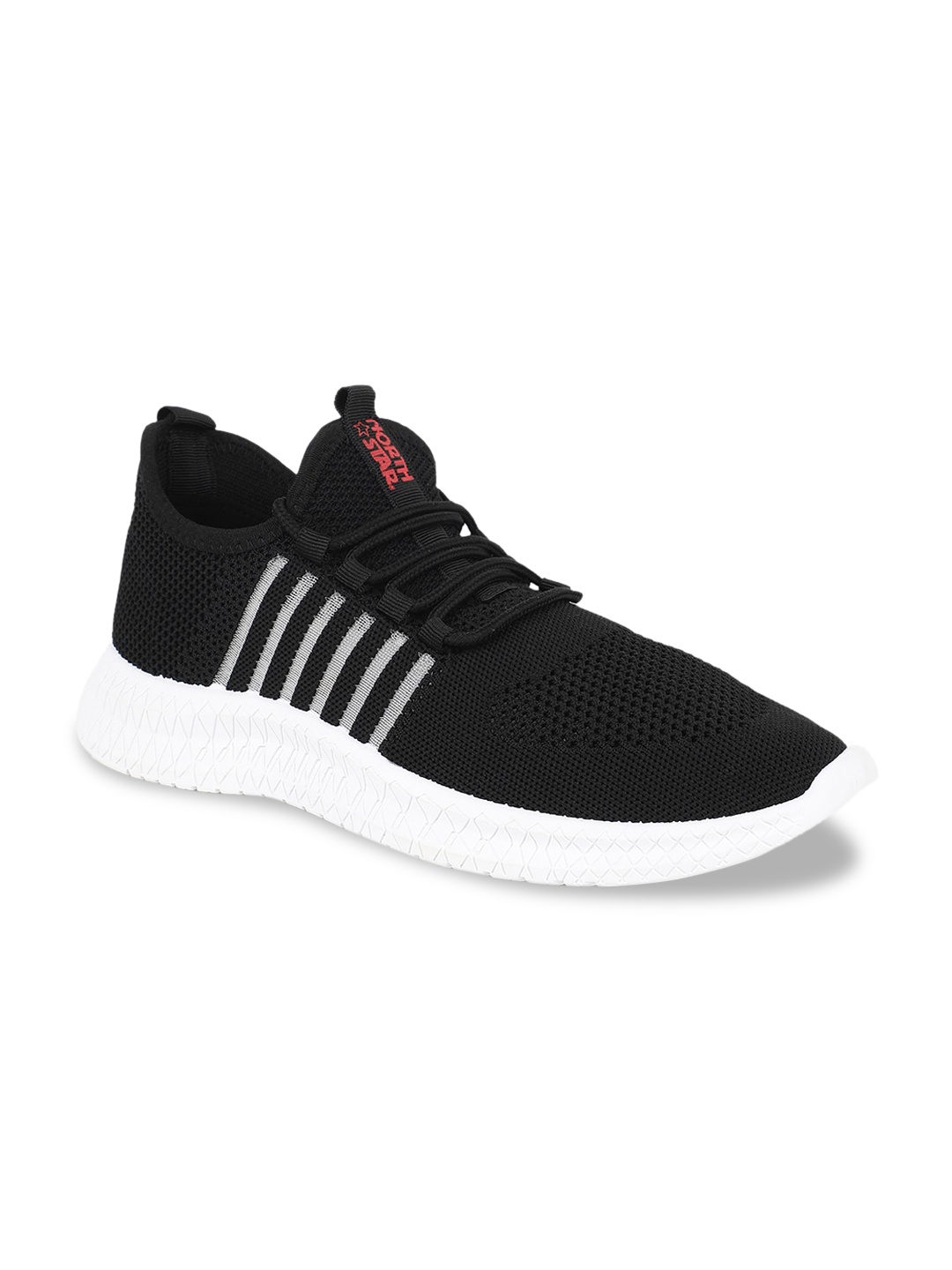 

North Star Men Black Woven Design Sneakers