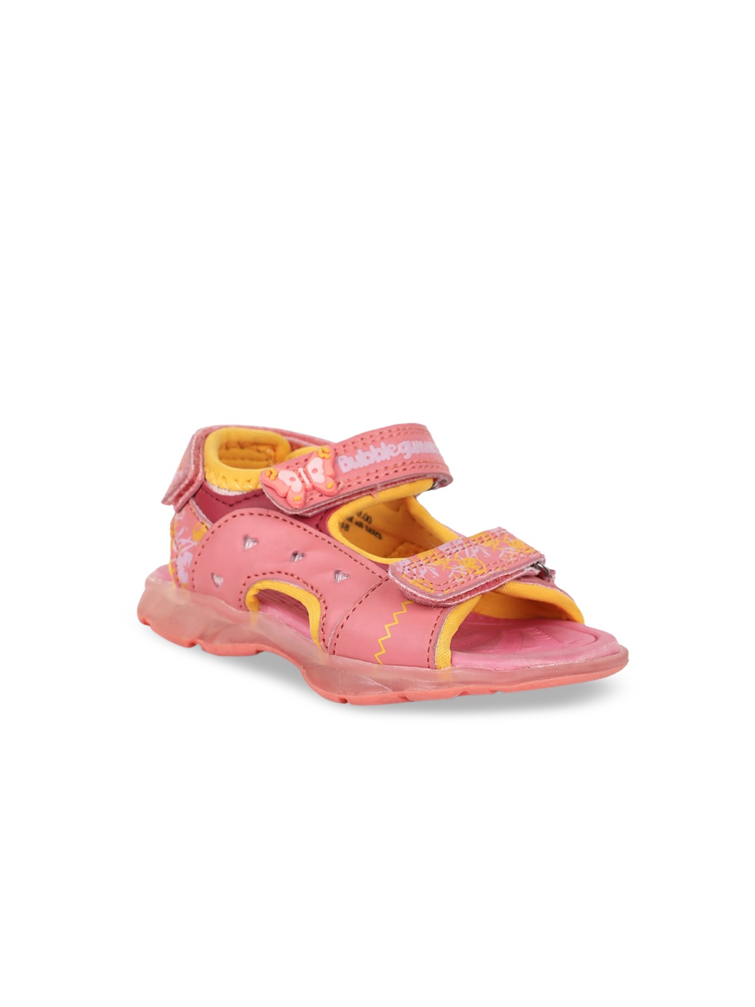 

Bubblegummers Girls Pink Printed Open Toe Flats