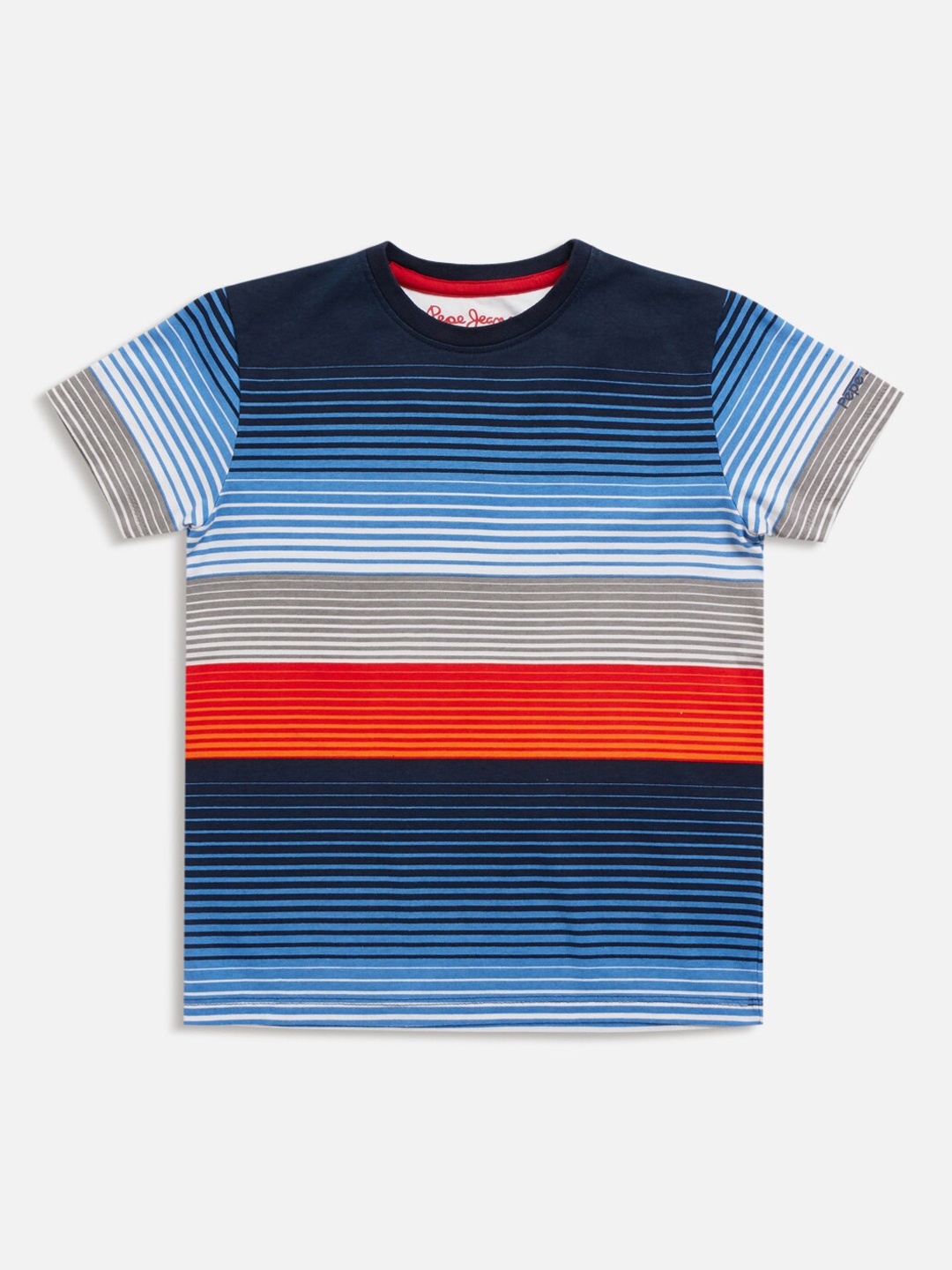 

Pepe Jeans Boys Blue Striped Round Neck T-shirt