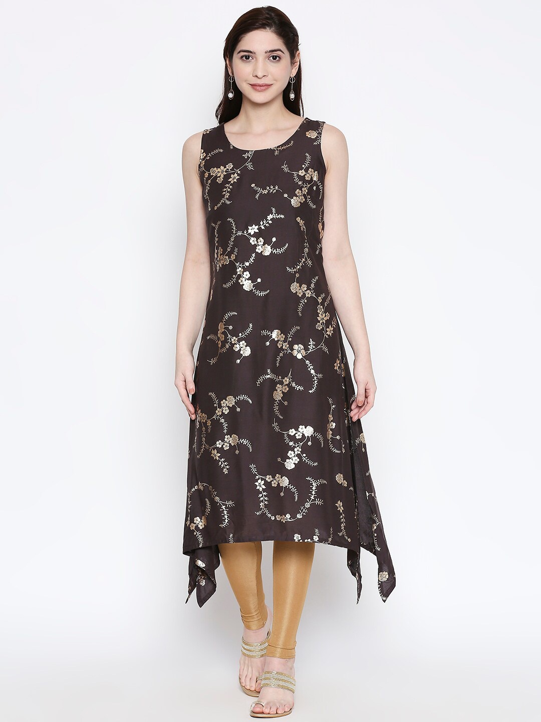 

RANGMANCH BY PANTALOONS Women Brown Printed A-Line Kurta