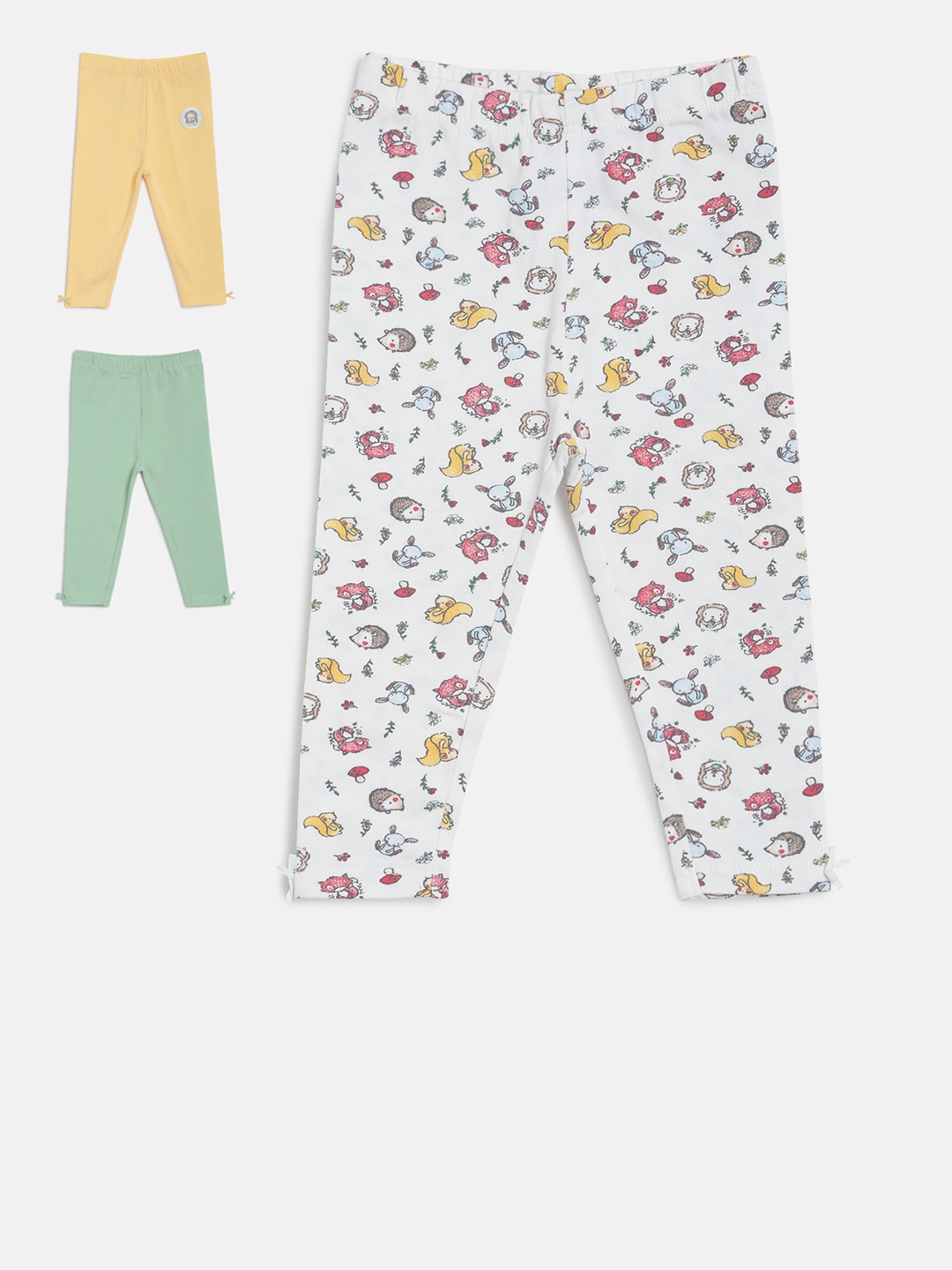 

MINI KLUB Girls Pack of 3 Ankle-Length Leggings, White