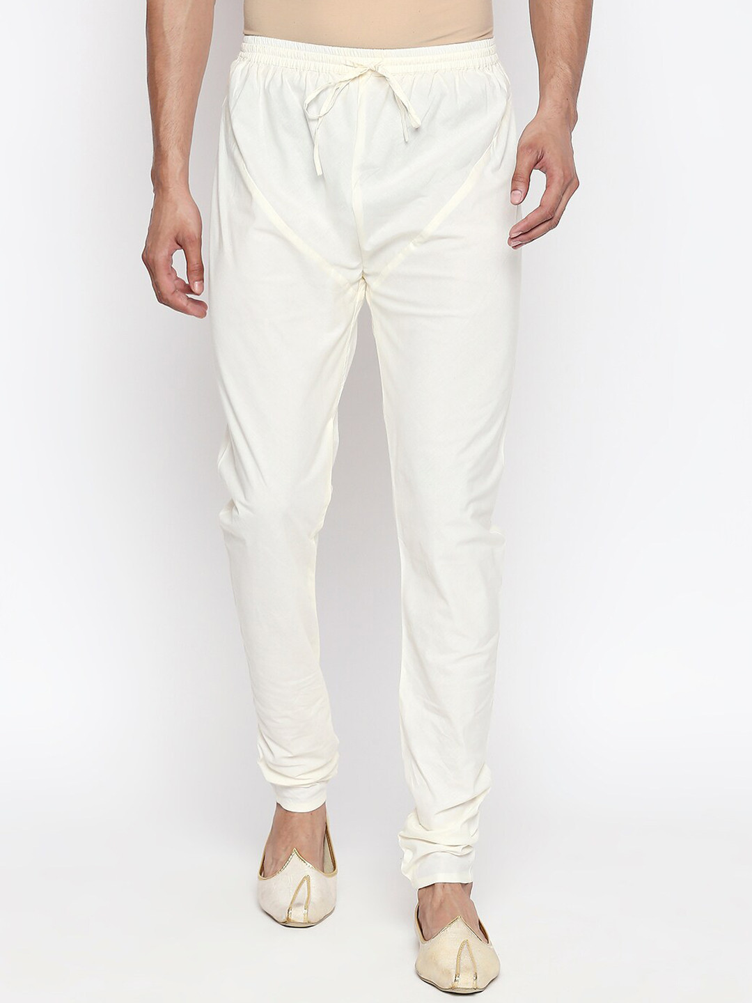 

indus route by Pantaloons Men Off-White Solid Churidar