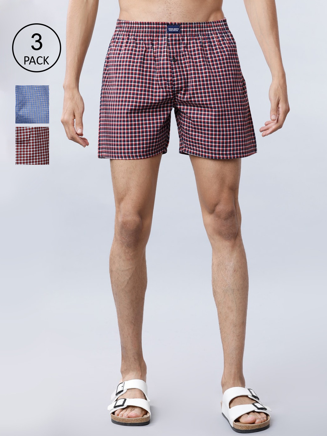 

HIGHLANDER Men Pack Of 3 Assorted Boxers HLBS000022