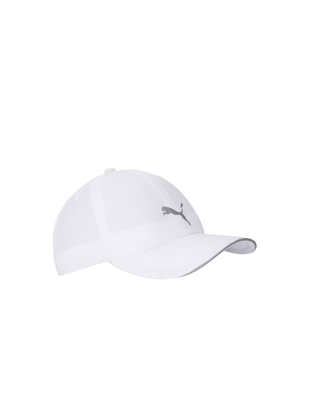 Puma Unisex White & Grey Solid Baseball Cap