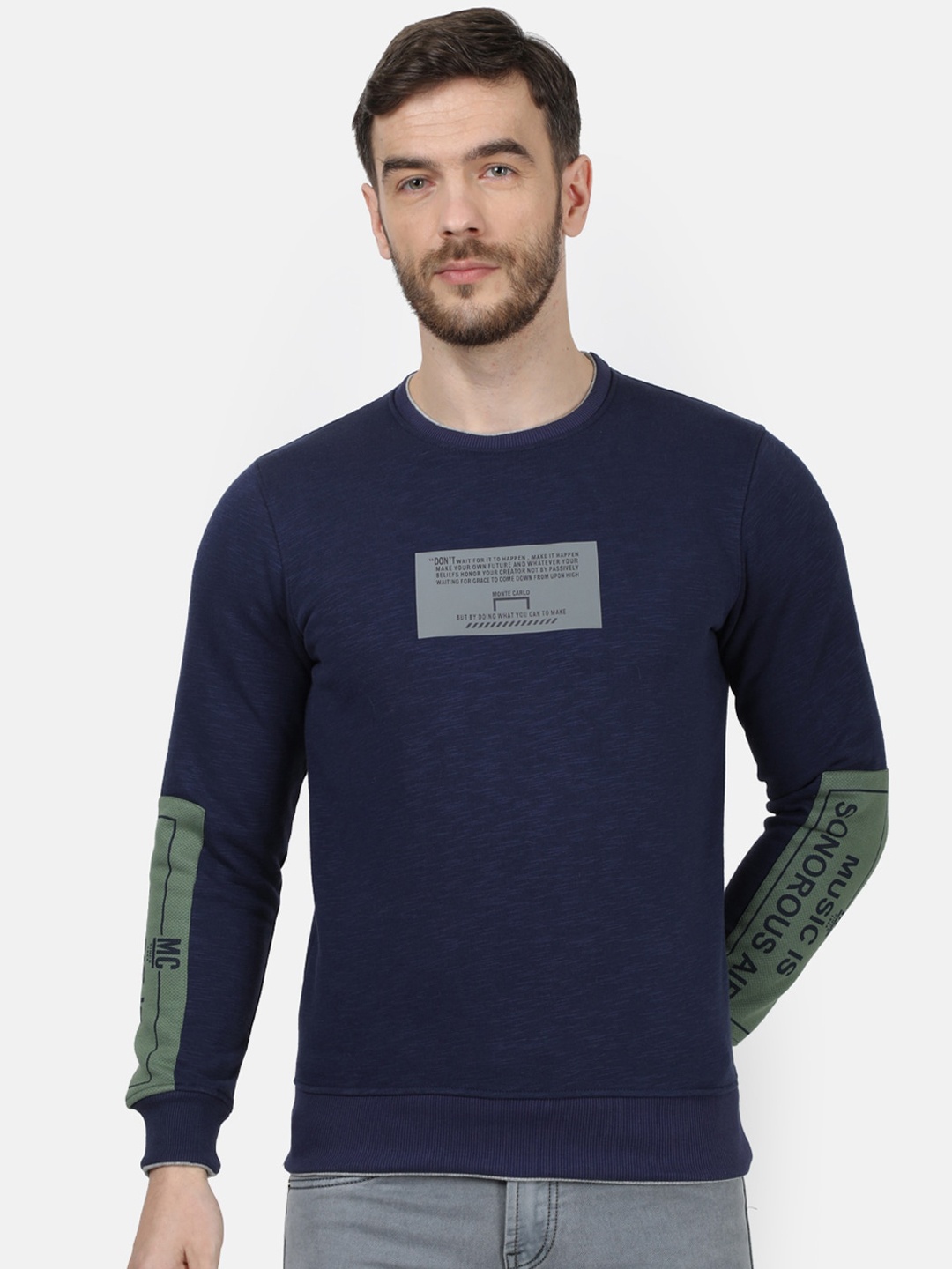 

Monte Carlo Men Blue Printed Sweatshirt