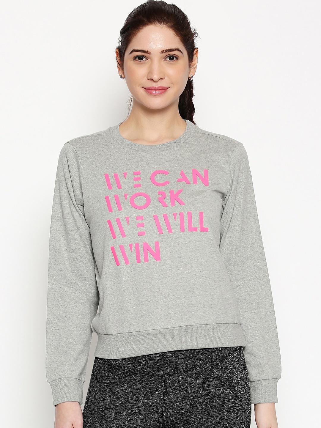 

Ajile by Pantaloons Women Grey Printed Sweatshirt
